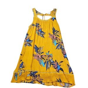 Everly Dress Top Women Medium Tropical Hawaiian Tie Open Back Whimsical Colorful